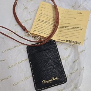Dooney & Bourke Black and Brown Leather ID Holder